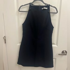 Zara Navy Blue Short Dress With Buttons